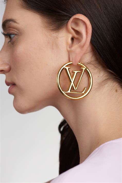 louis vuitton gold.hoops|authentic Louis Vuitton earrings.